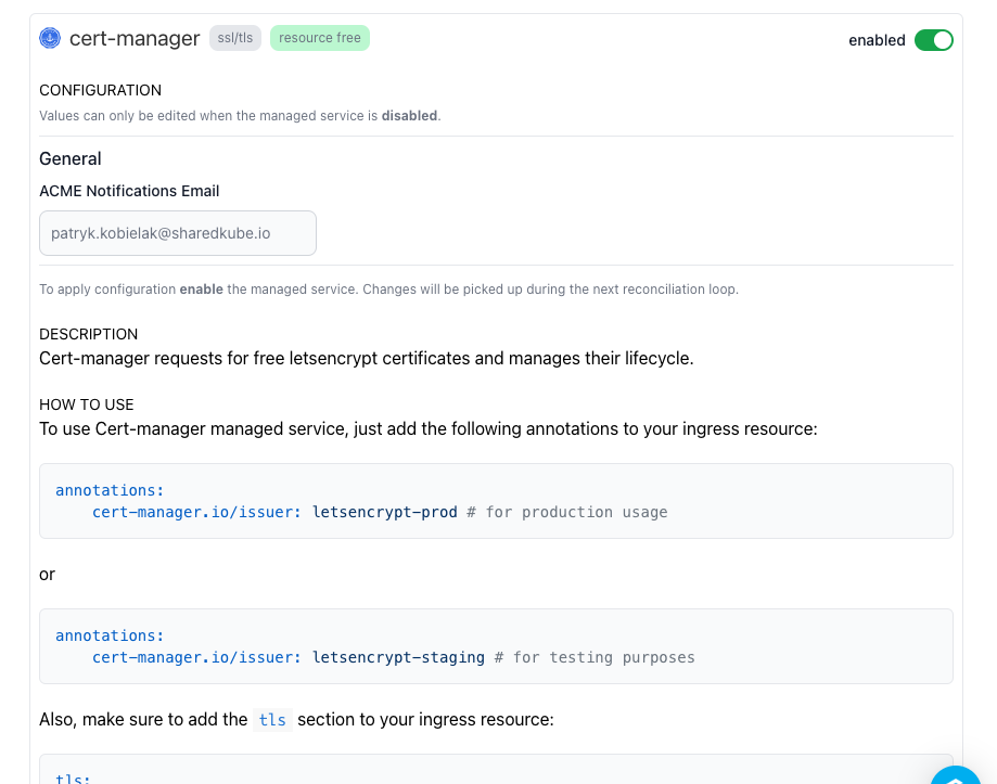 Cert-Manager Managed Service